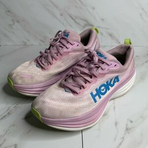Hoka Women's Bondi 8 Running Shoes Pink Comfort